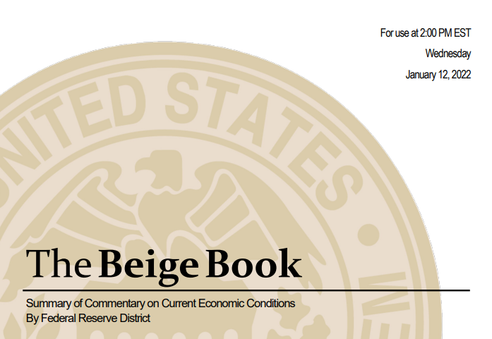 22년 1월 연준 베이지북(Beigebook) 분석 - 미국 경제 전망은?