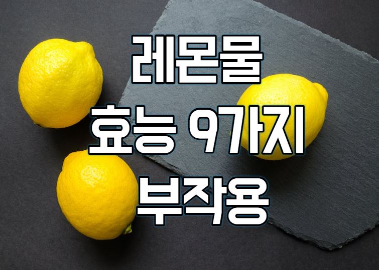 레몬물 효능 9가지 및 부작용에 대한 핵심정보