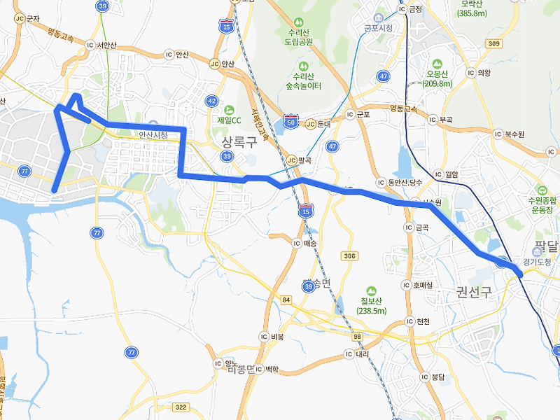 [안산] 707번버스 노선, 시간표 :  반월공단, 안산역, 수원역