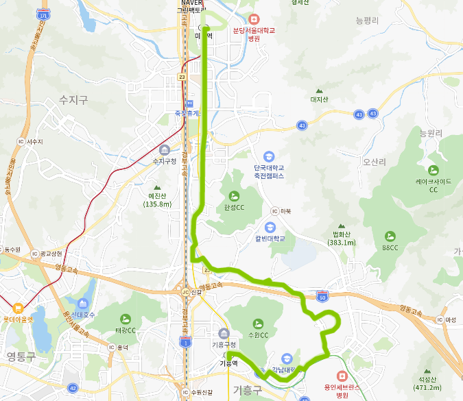 [마을]용인 33번 버스 노선 및 시간표(첫차, 막차) : 기흥역, 강남대, 오리역, 미금역