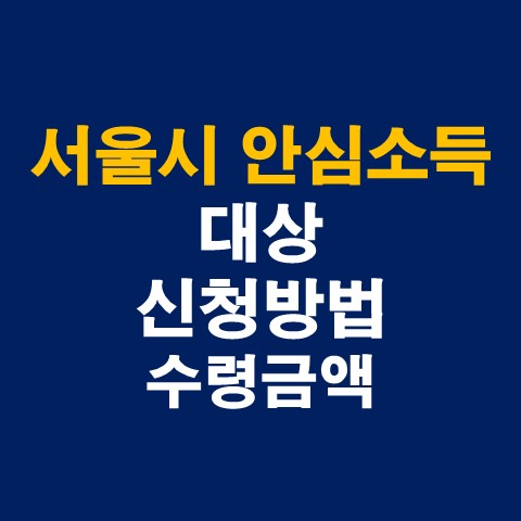 서울시 안심소득 대상, 신청방법 (안심소득 홈페이지)