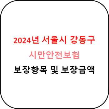 2024년 서울 강동구 시민안전보험 상세정보