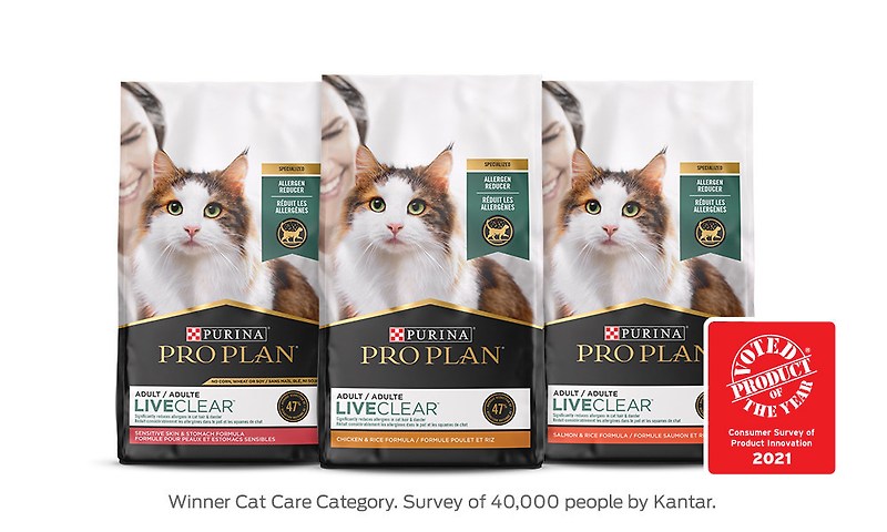 퓨리나 Pro Plan LiveClear, 2021년 '고양이 케어 부문' 올해의 제품으로 선정돼