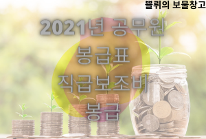 2021년 공무원 봉급표 직급보조비 봉급