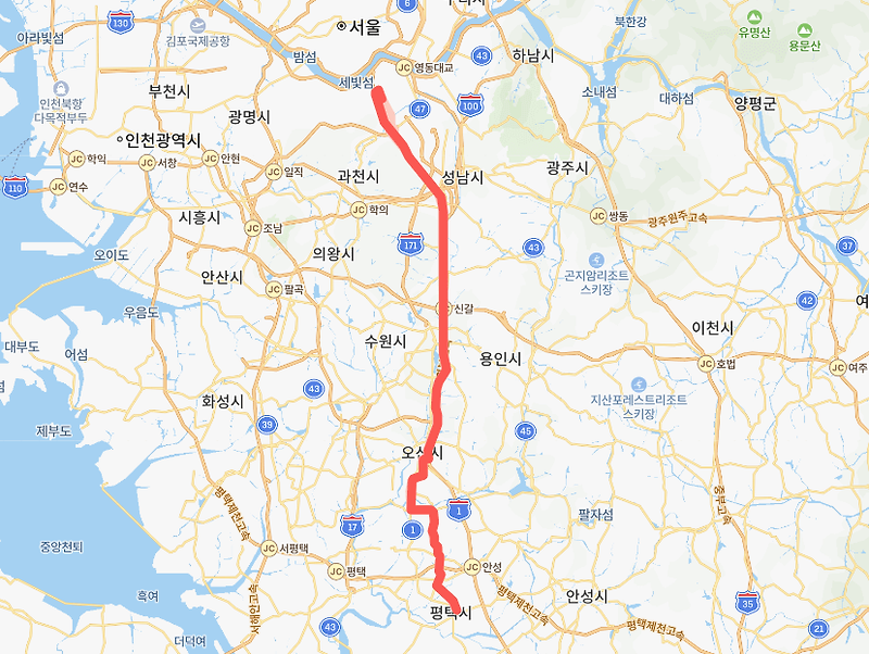 [평택] 6600번버스 노선, 시간표 : 평택, 강남역, 신논현역, 양재역