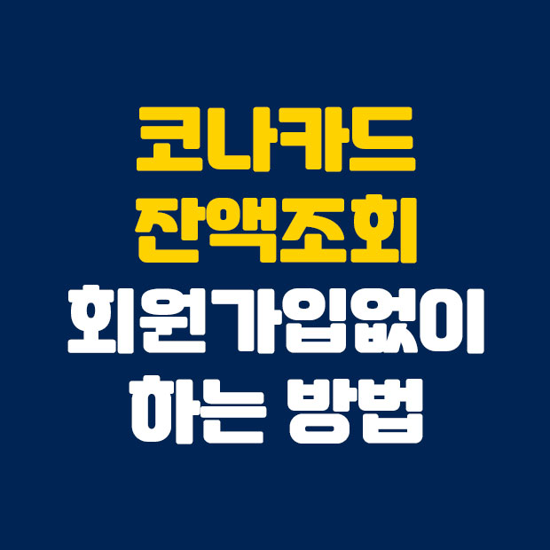 회원가입 없이 코나카드 잔액조회하기