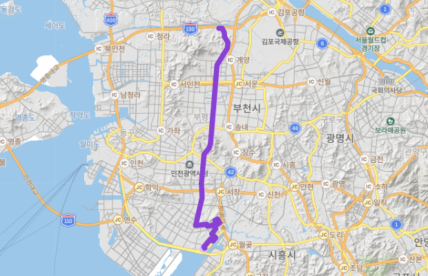 [급행]인천905번버스 노선 정보 : 계양역, 굴포천역, 소래포구역, 모래내시장