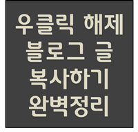 우클릭 해제 / 블로그 글 복사하기 완벽정리