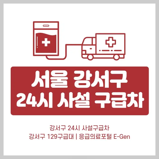 서울 강서구 24시간 사설구급차 비용요금 | 119응급차 129구급대 번호