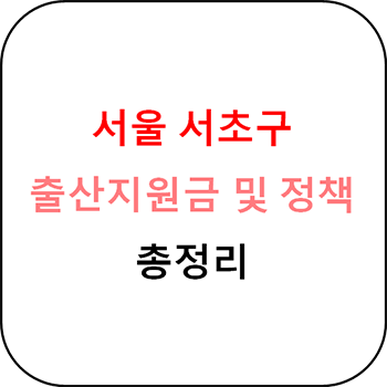 서울 서초구 출산지원금 및 지원정책 총정리