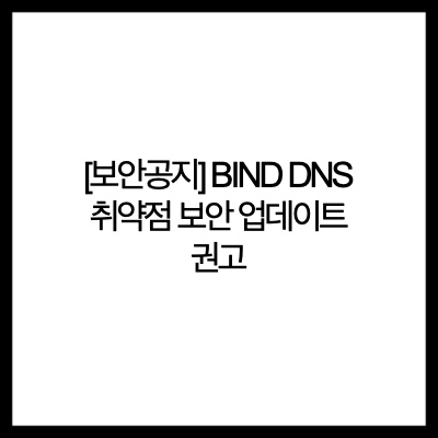 [보안공지] BIND DNS 취약점 보안 업데이트 권고