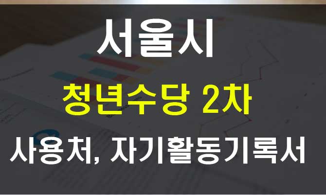 서울시 청년수당 2차 사용처와 자기활동기록서 제출