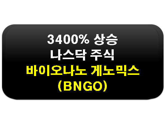 나스닥 바이오나노 게노믹스(BNGO) 1년 3300% 주가 상승