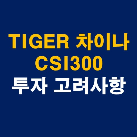 [중국주식 ETF] TIGER 차이나CSI300 소개 및 투자 고려사항 (구성종목)