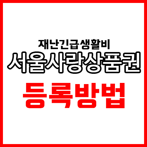 서울시 재난긴급생활비 제로페이 서울사랑상품권 등록방법