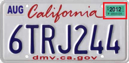 캘리포니아 LA 자동차 등록증 태그 (자동차 표지판 스티커) 갱신