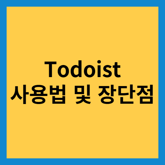 Todoist 사용법 및 장단점