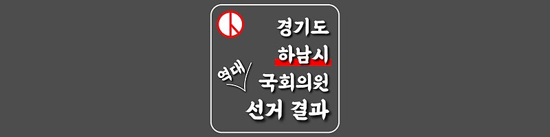 [경기도-하남시-선거구] 역대 국회의원 선거 결과