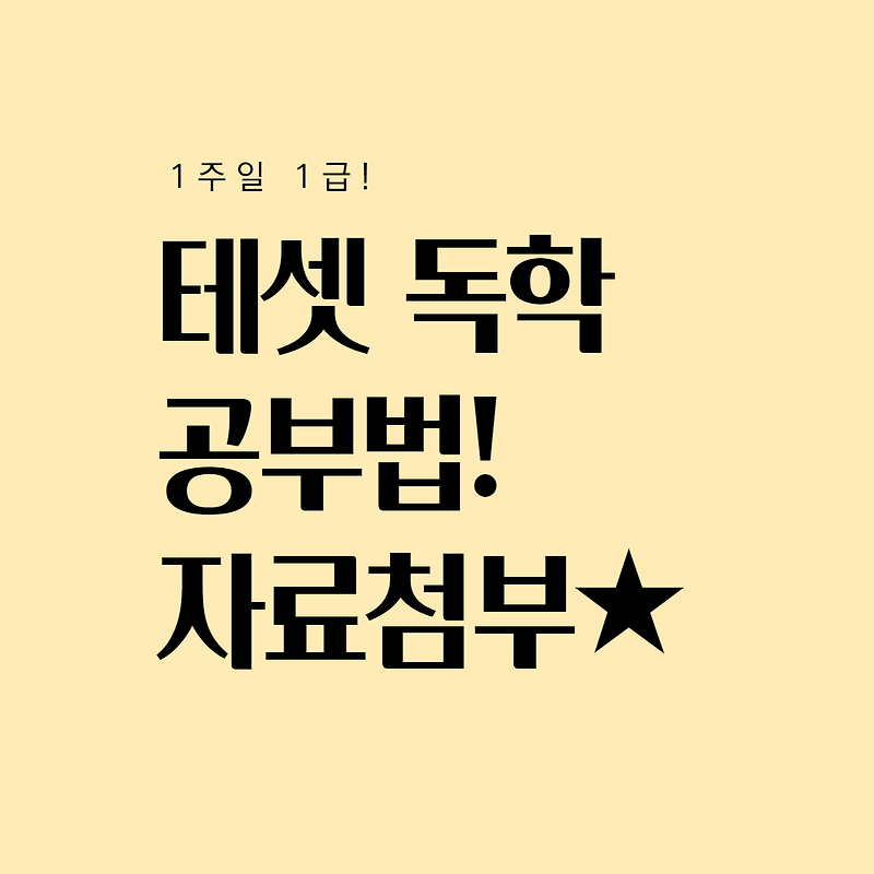 테셋/테샛/한경테셋 1급 독학 공부법! 자료첨부