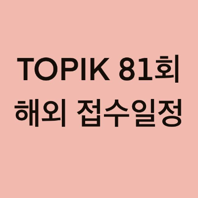 TOPIK 81회 해외 접수 일정 (일본, 카자흐스탄, 파라과이, 아르헨티나, 터키, 이집트, 타지기스탄, 파키스탄)