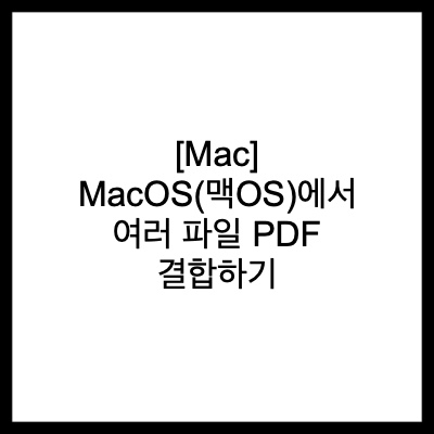 [Mac] MacOS(맥OS)에서 여러 파일 PDF 결합하기