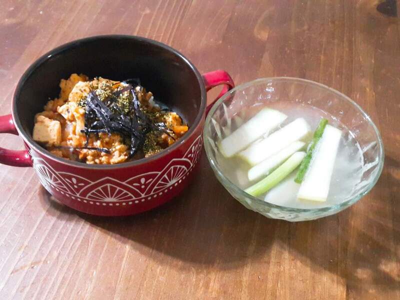 두반장 없이 마파두부 만들기 -  후리가케 & 김 그리고 동치미! 꿀맛!