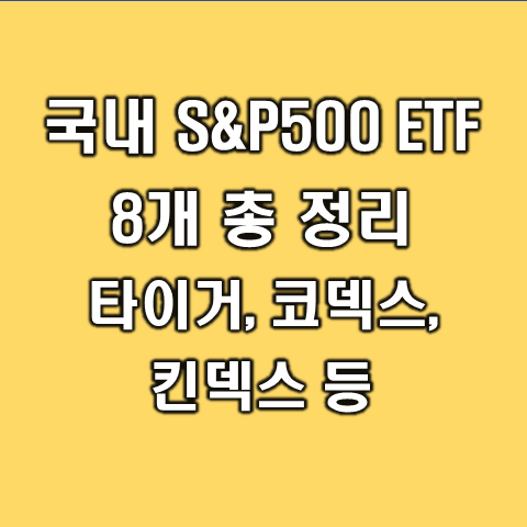 국내 상장 해외 ETF 종류 및 S&P500 ETF 8개 총 정리