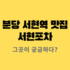 서현역 숨은 맛집 서현포차 예전 단골집이라 추억이 새록새록~