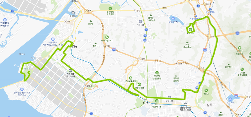 안산 30-2번버스 노선, 시간표 [시흥, 오이도역, 안산역, 안산시청, 목감]