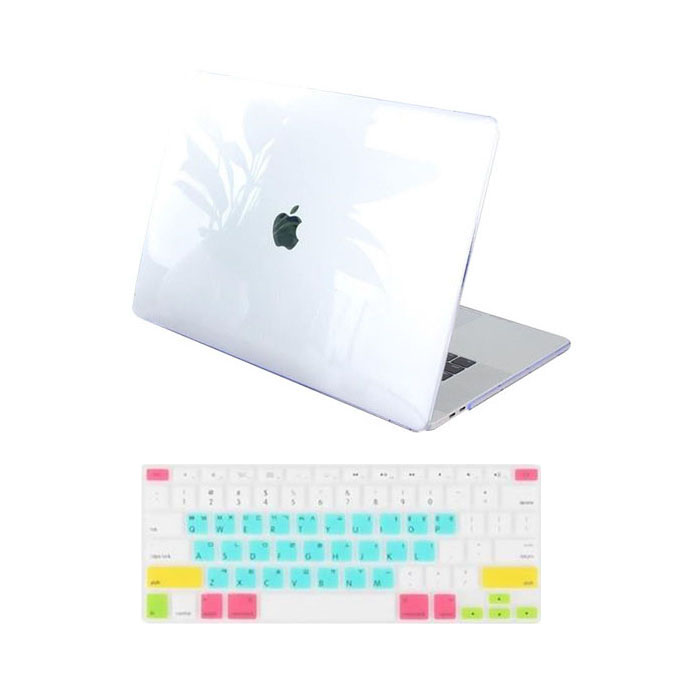 할인정보 뉴비아 맥북용 레인보우 키스킨 + 크리스탈 하드케이스 투명 맥북에어13 A1369, 혼합 색상, 1세트