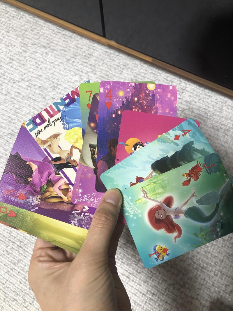 다이소 디즈니 프린세스카드 - 5세딸 공주캐릭터 카드 가지고 놀기