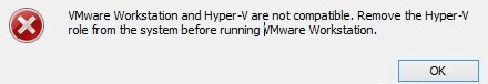 Hyper-V 활성화 비활성화 방법 hyper-v are not compatible