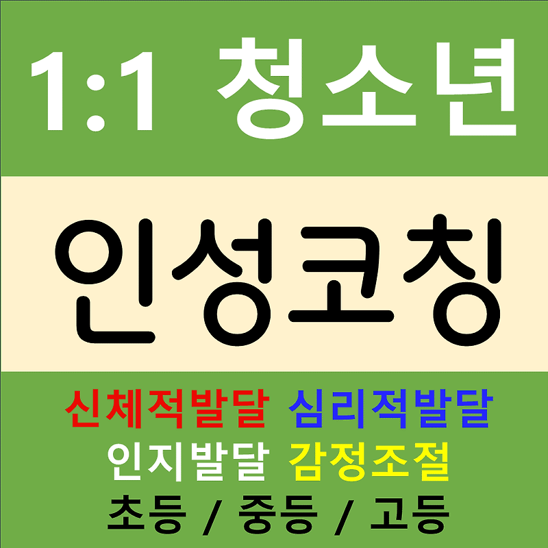 청소년 인성코칭 심리상담 일대일 코칭프로그램