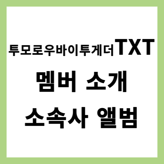 투모로우바이투게터 (TXT) 멤버 소개 소속사 투바투 앨범