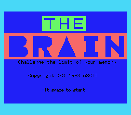 The Brain - MSX (재믹스) 게임 롬파일 다운로드