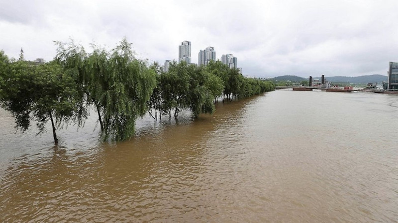 폭우로 피해받은 이재민들 코로나19 노출 위험