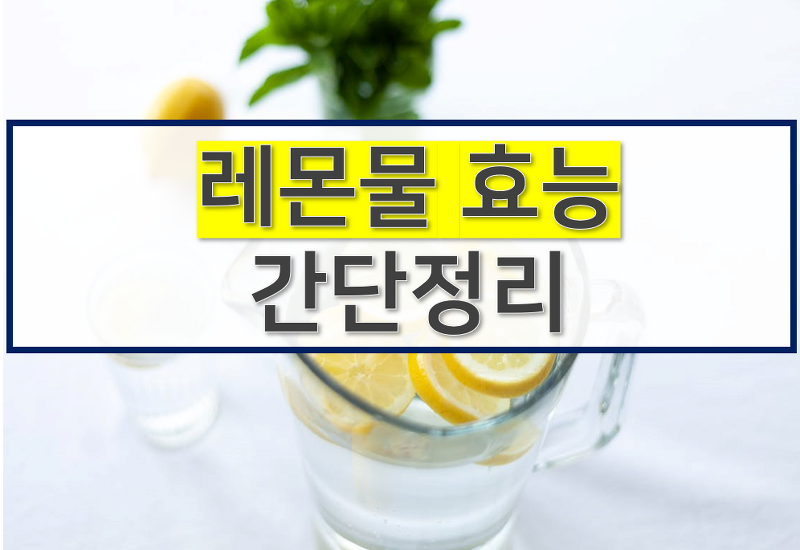 레몬물 효능 부작용 간단정리