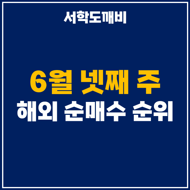 6월 넷째주 해외 순매수 상위 주식 및 ETF : SQQQ, AMD, SOXS