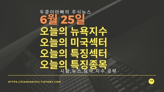 [21년 06월 25일]다우지수와 세계증시와 특징종목