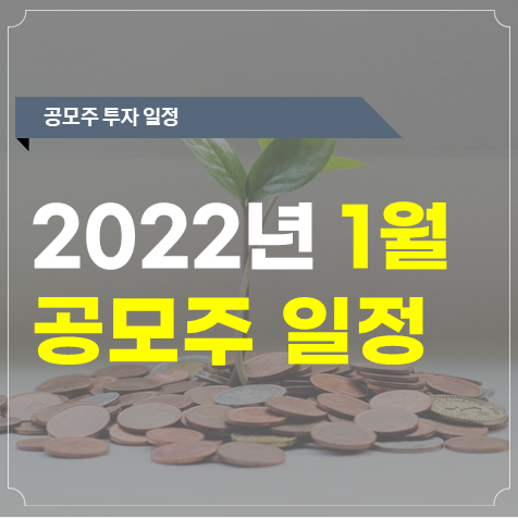 2022년 1월 공모주 투자 일정