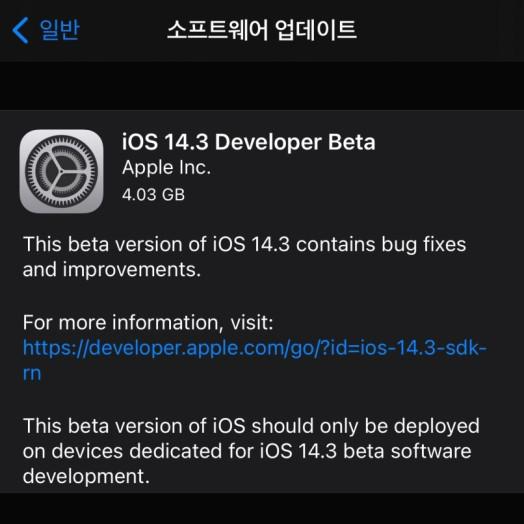 iOS14.3 Beta 1 배포, 무엇이 달라질까?