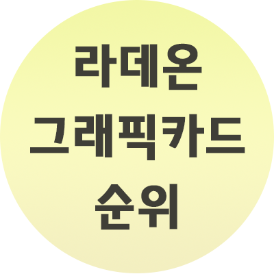 라데온 그래픽카드 순위 정리본 참고하세요