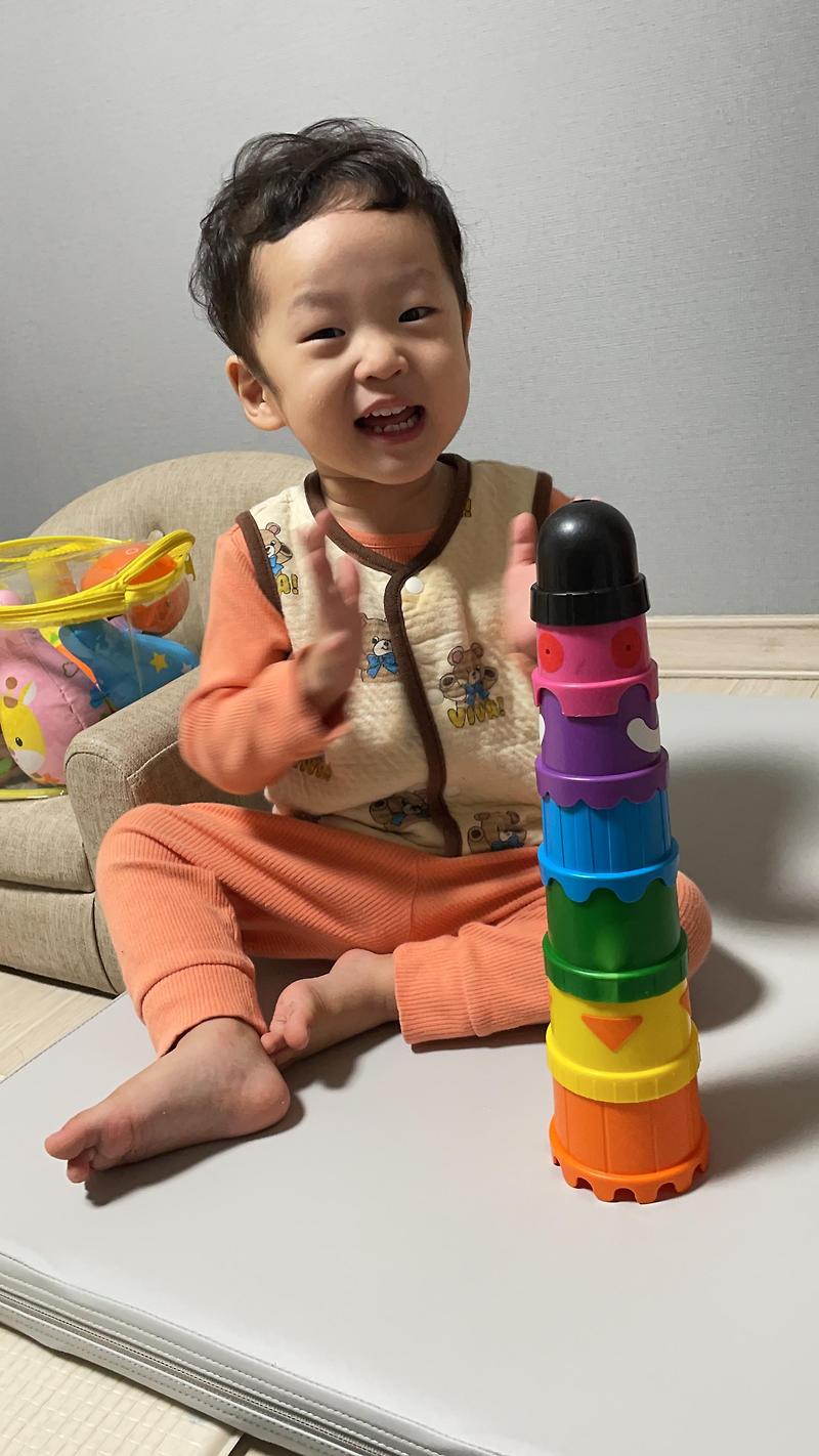 [용품리뷰] 이케아 컵쌓기 uppsta mula /22개월 아기 장난감