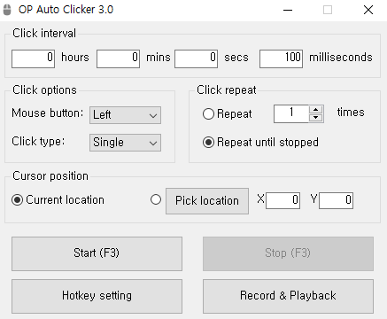 OP Autoclicker 3.0 오토클릭 다운로드 및 사용법