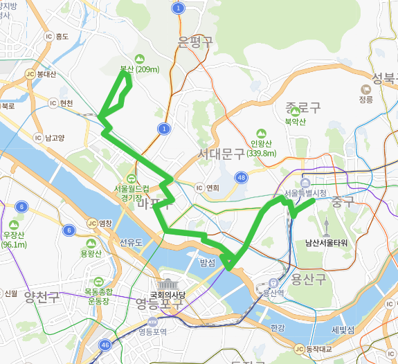 [서울] 7013a / 7013b 버스 노선, 시간표 :  서울역, 마초역, 공덕역, 은평구