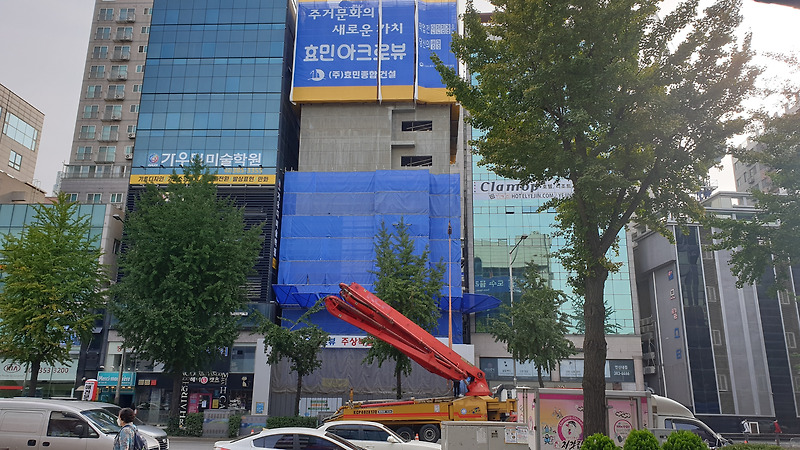 은평구 연신내역 건물 공사 현장 사진 113 효민아크로뷰 주상복합 아파트 신축현장 (korean construction)