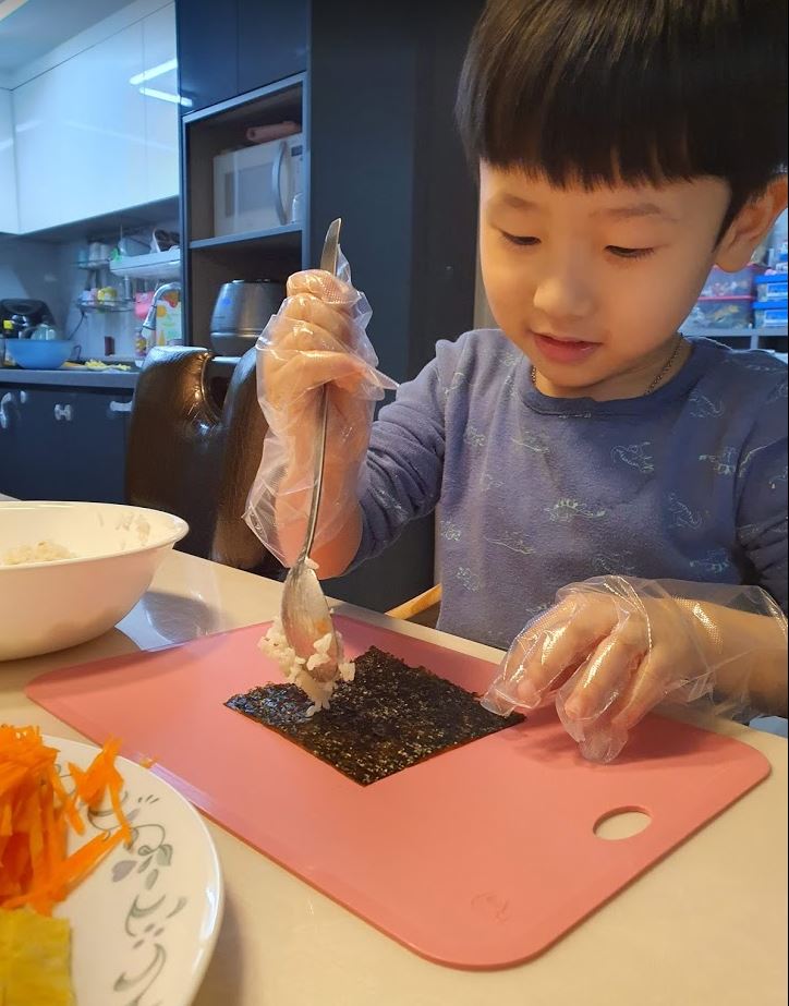 5살 아이 오감놀이 꼬마 김밥 만들기
