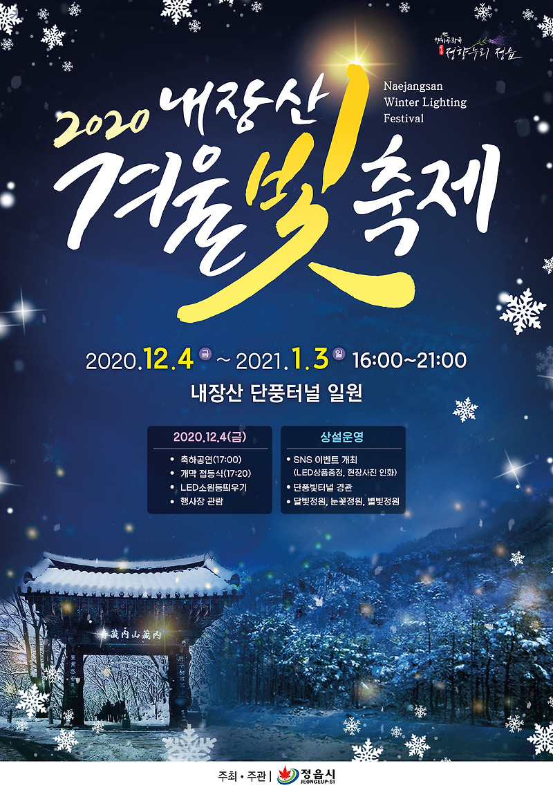 2020 내장산 겨울빛축제 12월4일~1월3일