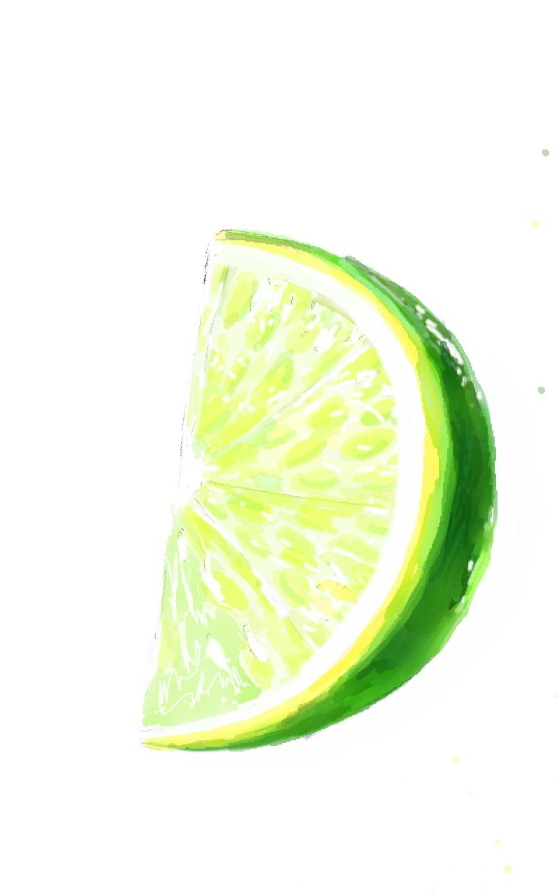 레몬 라임 그리기, 수채화 버전 태블릿 그림