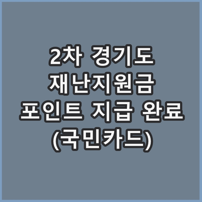 2차 경기도 재난지원금 국민카드 포인트 지급완료